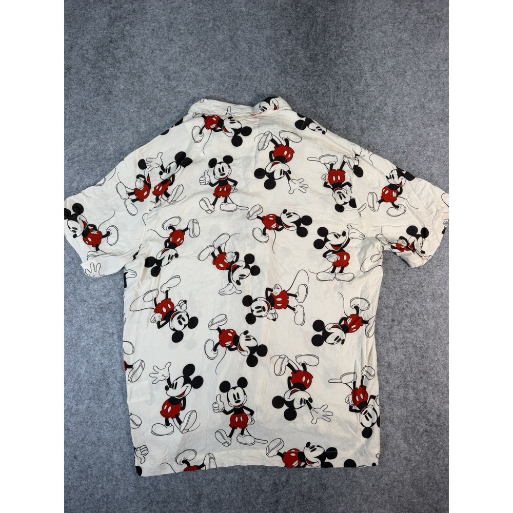 Disney Mickey Mouse Shirt Mens L MAD Engine Rayon All Over Print Button Up - Picture 9 of 9